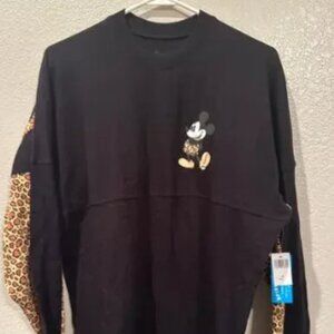 NWOT Disney Parks Disneyland Safari Cheetah Black Mickey Mouse Spirit Jersey L
